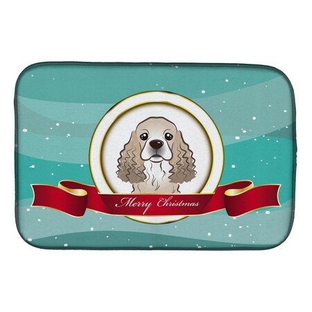 Carolines Treasures Cocker Spaniel Merry Christmas Dish Drying Mat BB1526DDM